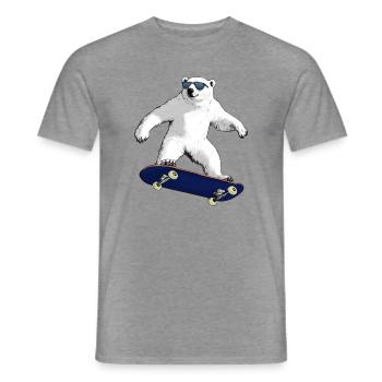 Skateboarder Eisbär - Männer T-Shirt - Graphit meliert - Vorne - AI Model Male 178 light (178cm)