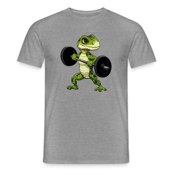 Eidechsen Fitness / Trainer Eidechse - Männer T-Shirt - Graphit meliert - Vorne - AI Model Male 178 light (178cm)