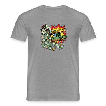 Show_me_the_money - Männer T-Shirt - Graphit meliert - Vorne - AI Model Male 178 light (178cm)