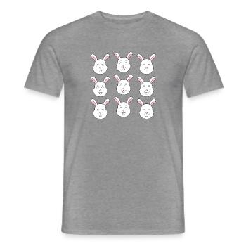 Süßes Kaninchengesicht - Männer T-Shirt - Graphit meliert - Vorne - AI Model Male 178 light (178cm)