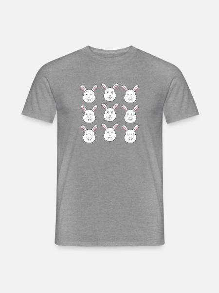 Süßes Kaninchengesicht - Männer T-Shirt - Graphit meliert