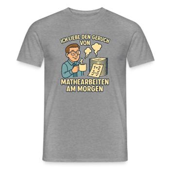 Matheduft am Morgen - Männer T-Shirt - Graphit meliert - Vorne - AI Model Male 178 light (178cm)