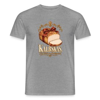 Kalbskas Leberkas im Sonntagsgwand - Männer T-Shirt - Graphit meliert - Vorne - AI Model Male 178 light (178cm)