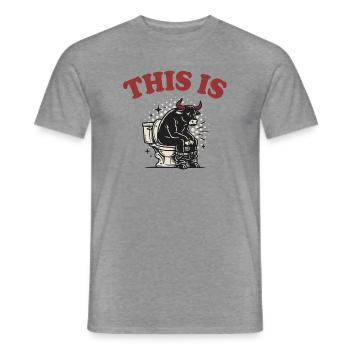 This Is Bullshit – Lustiger Bulle im Retro-Stil - Männer T-Shirt - Graphit meliert - Vorne - AI Model Male 178 light (178cm)