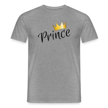 Prince - Prinz mit goldener Krone - Männer T-Shirt - Graphit meliert - Vorne - AI Model Male 178 light (178cm)