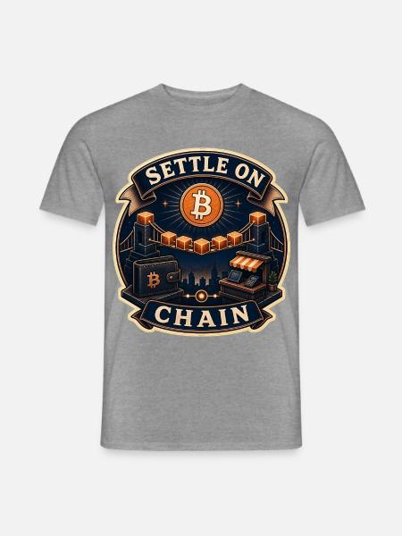 SETTLE ON CHAIN - Männer T-Shirt - Graphit meliert