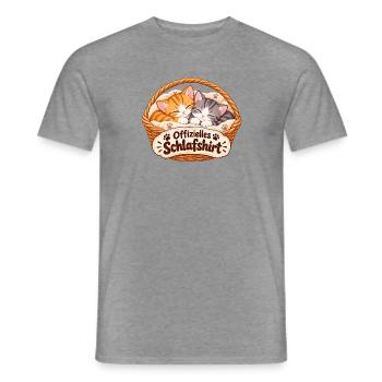 Offizielles Schlafshirt Kätzchen im Körbchen - Männer T-Shirt - Graphit meliert - Vorne - AI Model Male 178 light (178cm)