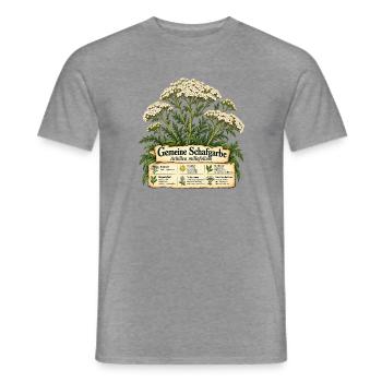 Schafgarben Motiv - Geschenk Gartenfreund - Männer T-Shirt - Graphit meliert - Vorne - AI Model Male 178 light (178cm)