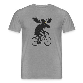 Elch Auf Rennrad Fahrrad Radsport - Männer T-Shirt - Graphit meliert - Vorne - AI Model Male 178 light (178cm)