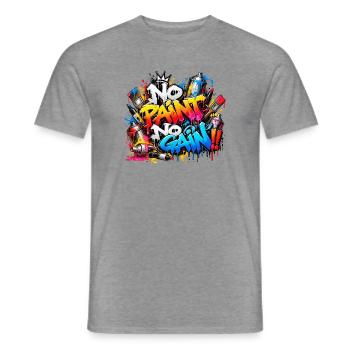 KEINE FARBE, KEIN WACHSTUM – Explosive Street Art Graffiti! - Männer T-Shirt - Graphit meliert - Vorne - AI Model Male 178 light (178cm)