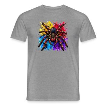 Neon Tarantel  Psychodelische Spinne im Farbklecks - Männer T-Shirt - Graphit meliert - Vorne - AI Model Male 178 light (178cm)