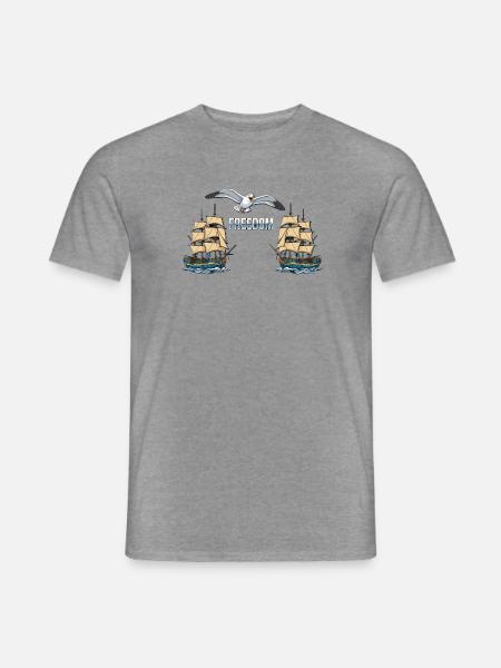 Freiheit - Männer T-Shirt - Graphit meliert