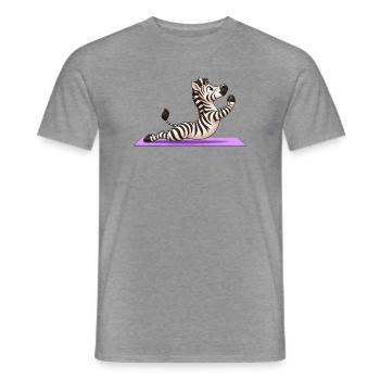 Süßes Zebra Cartoon Yoga Meditation Lustig - Männer T-Shirt - Graphit meliert - Vorne - AI Model Male 178 light (178cm)