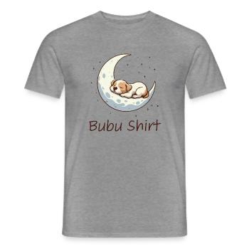 Bubu Shirt – Schlafendes Baby auf Mond, Pastell - Männer T-Shirt - Graphit meliert - Vorne - AI Model Male 178 light (178cm)