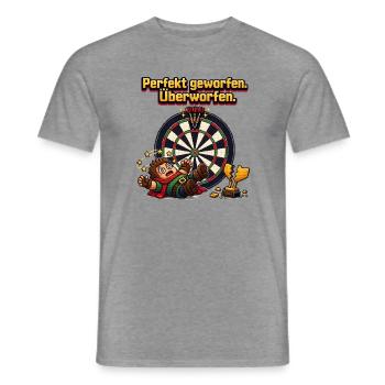 Perfekt geworfen Überworfen - Männer T-Shirt - Graphit meliert - Vorne - AI Model Male 178 light (178cm)