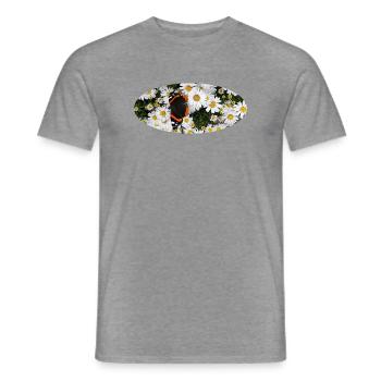 Red Admiral Butterfly auf Asters - Männer T-Shirt - Graphit meliert - Vorne - AI Model Male 178 light (178cm)