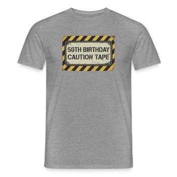 50th Birthday Caution Tape - Männer T-Shirt - Graphit meliert - Vorne - AI Model Male 178 light (178cm)