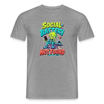  Social Battery Not Found Außerirdischer - Männer T-Shirt - Graphit meliert - Vorne - AI Model Male 178 light (178cm)