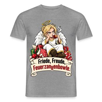 Engel, Weihnachten Feuerzangenbowle - Männer T-Shirt - Graphit meliert - Vorne - AI Model Male 178 light (178cm)