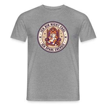 Ich Bin Nicht Faul Ich Spare Energie Katze - Männer T-Shirt - Graphit meliert - Vorne - AI Model Male 178 light (178cm)