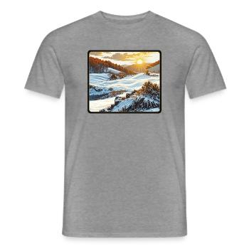 Wintersonnenaufgang in den Bergen - Männer T-Shirt - Graphit meliert - Vorne - AI Model Male 178 light (178cm)