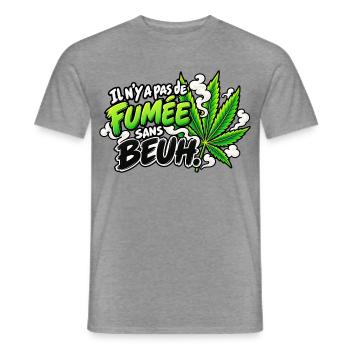 Ohne Gras gibt es keinen Rauch Cannabis Pop Art - Männer T-Shirt - Graphit meliert - Vorne - AI Model Male 178 light (178cm)
