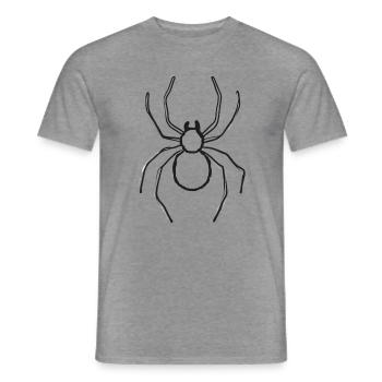Spinne – Schwarz-Weiß-Zeichnung mit langen Beinen - Männer T-Shirt - Graphit meliert - Vorne - AI Model Male 178 light (178cm)