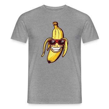 Lachende Banane mit Sonnenbrille - Männer T-Shirt - Graphit meliert - Vorne - AI Model Male 178 light (178cm)