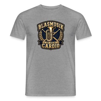 Blasmusik Ist Mein Cardio Tuba Schlagzeug Shirt - Männer T-Shirt - Graphit meliert - Vorne - AI Model Male 178 light (178cm)