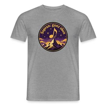 Sopran Ganz Oben Chor Sängerin Musik Note Shirt - Männer T-Shirt - Graphit meliert - Vorne - AI Model Male 178 light (178cm)