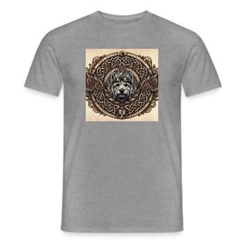 Steampunk-Hund keltische Knoten - Männer T-Shirt - Graphit meliert - Vorne - AI Model Male 178 light (178cm)