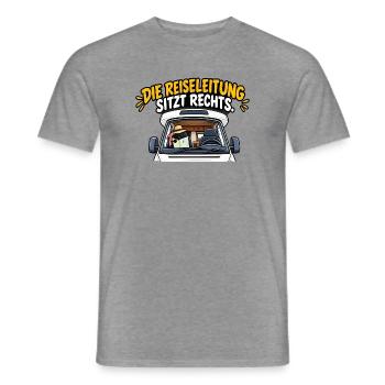 Camping Die Reiseleitung sitzt rechts - Männer T-Shirt - Graphit meliert - Vorne - AI Model Male 178 light (178cm)