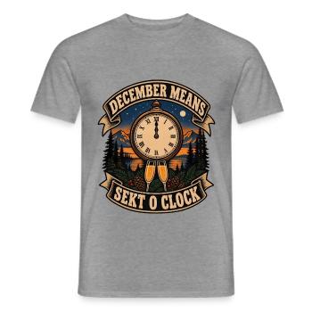 December Means Sekt O Clock Sekt Silvester - Männer T-Shirt - Graphit meliert - Vorne - AI Model Male 178 light (178cm)