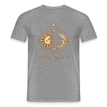 Heiliges Gleichgewicht: Sonne und Mond - Männer T-Shirt - Graphit meliert - Vorne - AI Model Male 178 light (178cm)