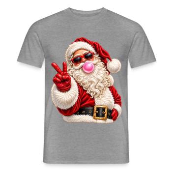 Weihnachtsmann-Sonnenbrille Kaugummi-Frieden - Männer T-Shirt - Graphit meliert - Vorne - AI Model Male 178 light (178cm)