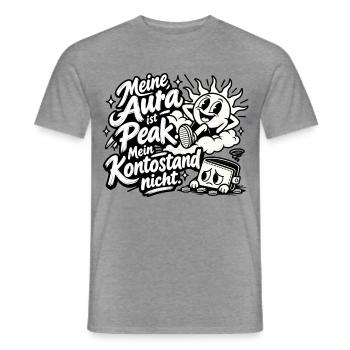 Meine Aura ist Peak - Männer T-Shirt - Graphit meliert - Vorne - AI Model Male 178 light (178cm)