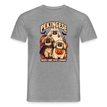 Spooky Night Loyal Company – Pekingesisches Halloween - Männer T-Shirt - Graphit meliert - Vorne - AI Model Male 178 light (178cm)