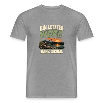 Ein letzter Wurf – Lustiger Angler Spruch - Männer T-Shirt - Graphit meliert - Vorne - AI Model Male 178 light (178cm)