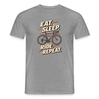 Eat Sleep Ride Repeat - Männer T-Shirt - Graphit meliert - Vorne - AI Model Male 178 light (178cm)