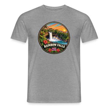 Rainbow Falls Hawaii Wasserfall Natur Wald - Männer T-Shirt - Graphit meliert - Vorne - AI Model Male 178 light (178cm)