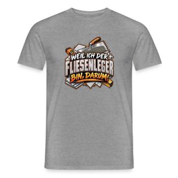 Fliesenleger Spruch Shirt - Männer T-Shirt - Graphit meliert - Vorne - AI Model Male 178 light (178cm)