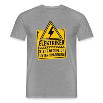 Elektriker unter Spannung Beruf - Männer T-Shirt - Graphit meliert - Vorne - AI Model Male 178 light (178cm)