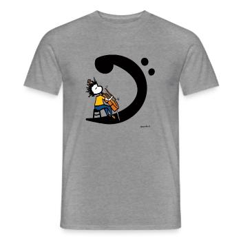 Cello Bass Clef – Cellist-Musik-T-Shirt - Männer T-Shirt - Graphit meliert - Vorne - AI Model Male 178 light (178cm)