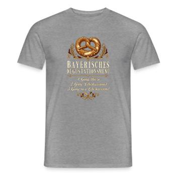 Bayerisches Degustationsmenü Leberkassemmel - Männer T-Shirt - Graphit meliert - Vorne - AI Model Male 178 light (178cm)