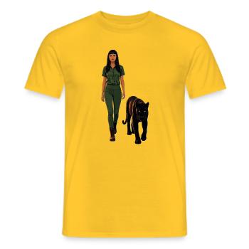 Panther - Männer T-Shirt - Gelb - Vorne - AI Model Male 178 dark (178cm)