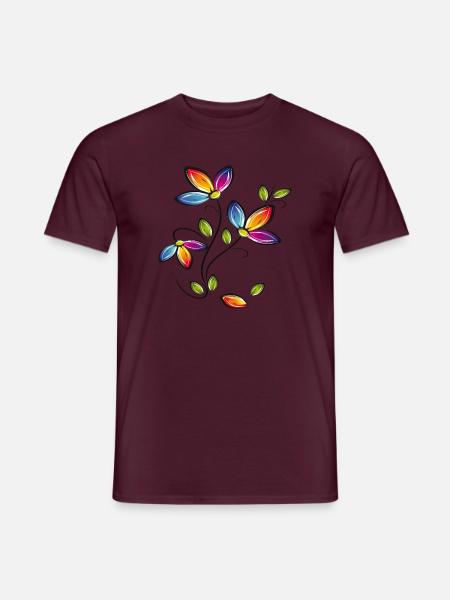 Blumenranke, Flowers - Männer T-Shirt - Ziegelrot