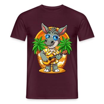 Lustige Esel Cartoon Sommer Strand Sonnenbrille - Männer T-Shirt - Ziegelrot - Vorne - AI Model Male 178 light (178cm)