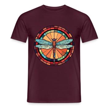 Libelle Bunte Aquarell-Tierillustration - Männer T-Shirt - Ziegelrot - Vorne - AI Model Male 178 light (178cm)