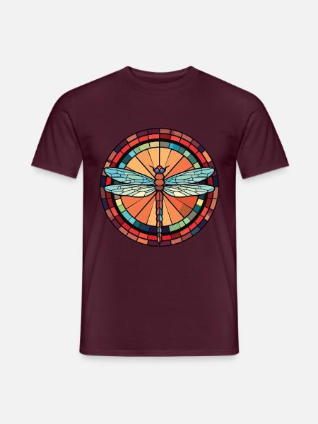 Libelle Bunte Aquarell-Tierillustration - Männer T-Shirt - Ziegelrot