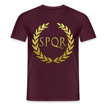 Rom Latein SPQR Senatus Populusque Romanus - Männer T-Shirt - Ziegelrot - Vorne - AI Model Male 178 light (178cm)